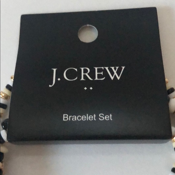 J. Crew Black Gold & White Stretch Bracelets (4) - Picture 3 of 5